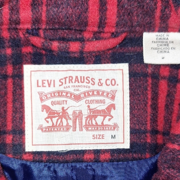 Levi's Women's Red and Black Plaid Utility Jacket - Picture 6 of 8